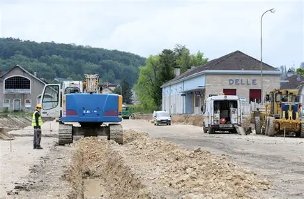 Chantier voie ferrée Belfort Delle